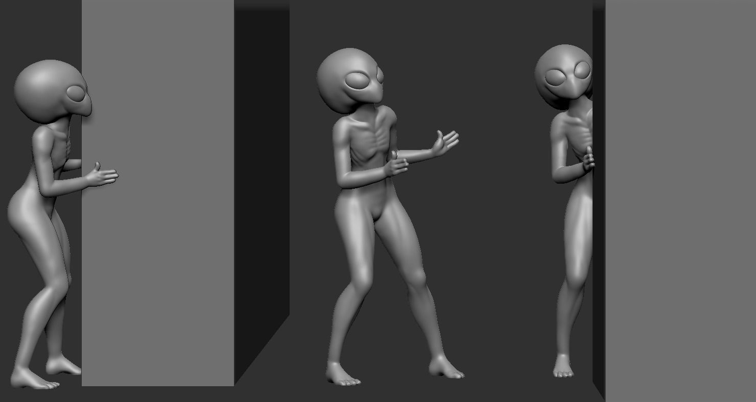 Alien Behind the Wall 3D print model_3