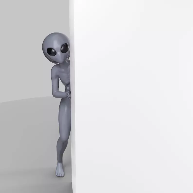 Alien Behind the Wall 3D print model_0