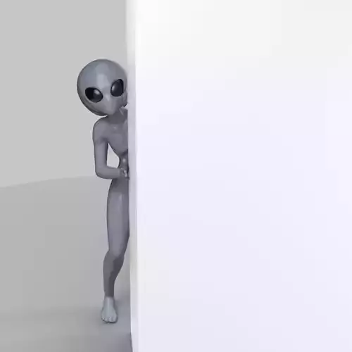 Alien Behind the Wall 3D print model