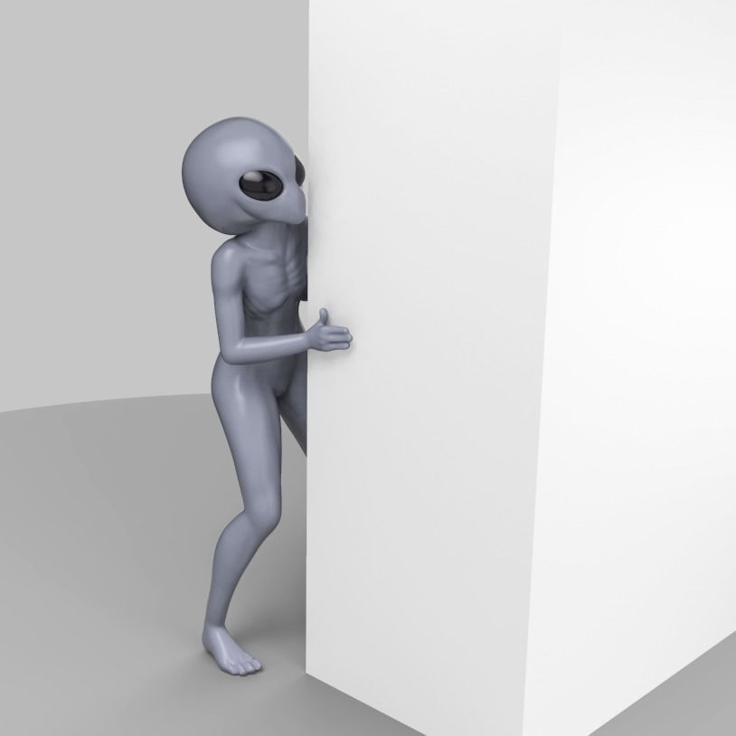 Alien Behind the Wall 3D print model_1