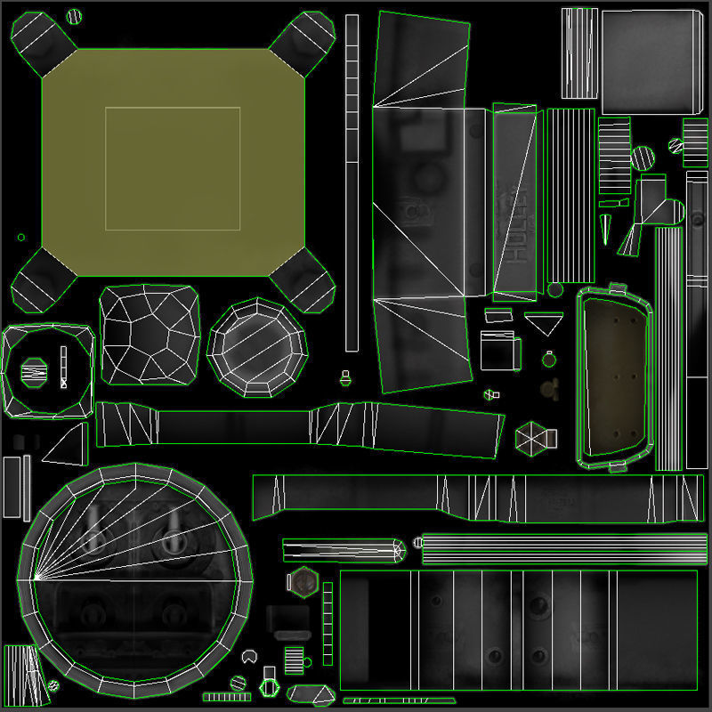 V8 muscle car engine Low-poly 3D model_49