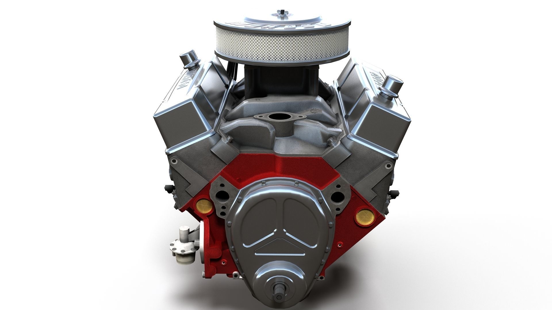 V8 muscle car engine Low-poly 3D model_7