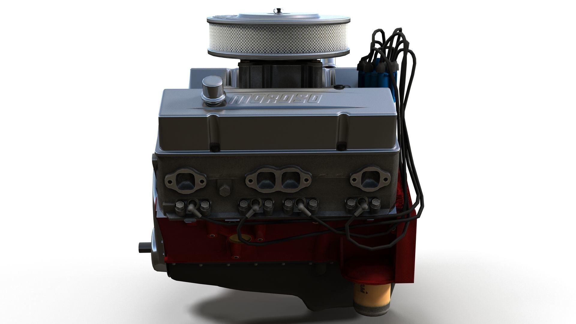 V8 muscle car engine Low-poly 3D model_6