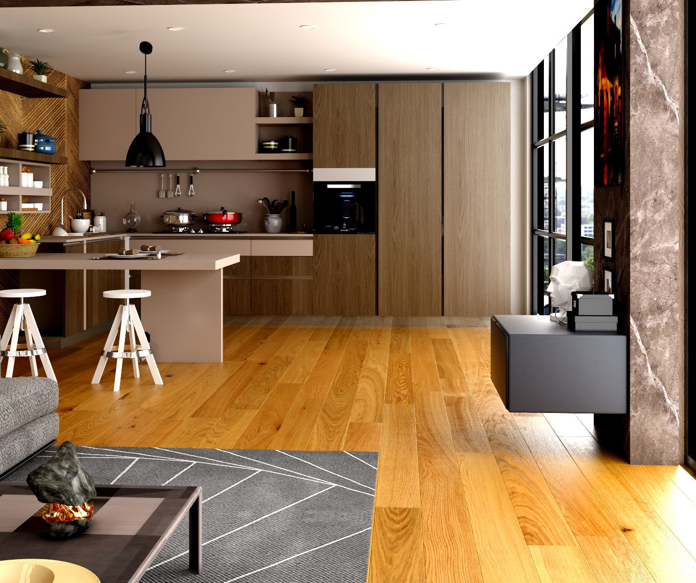 Modern interior scene 3D model_4