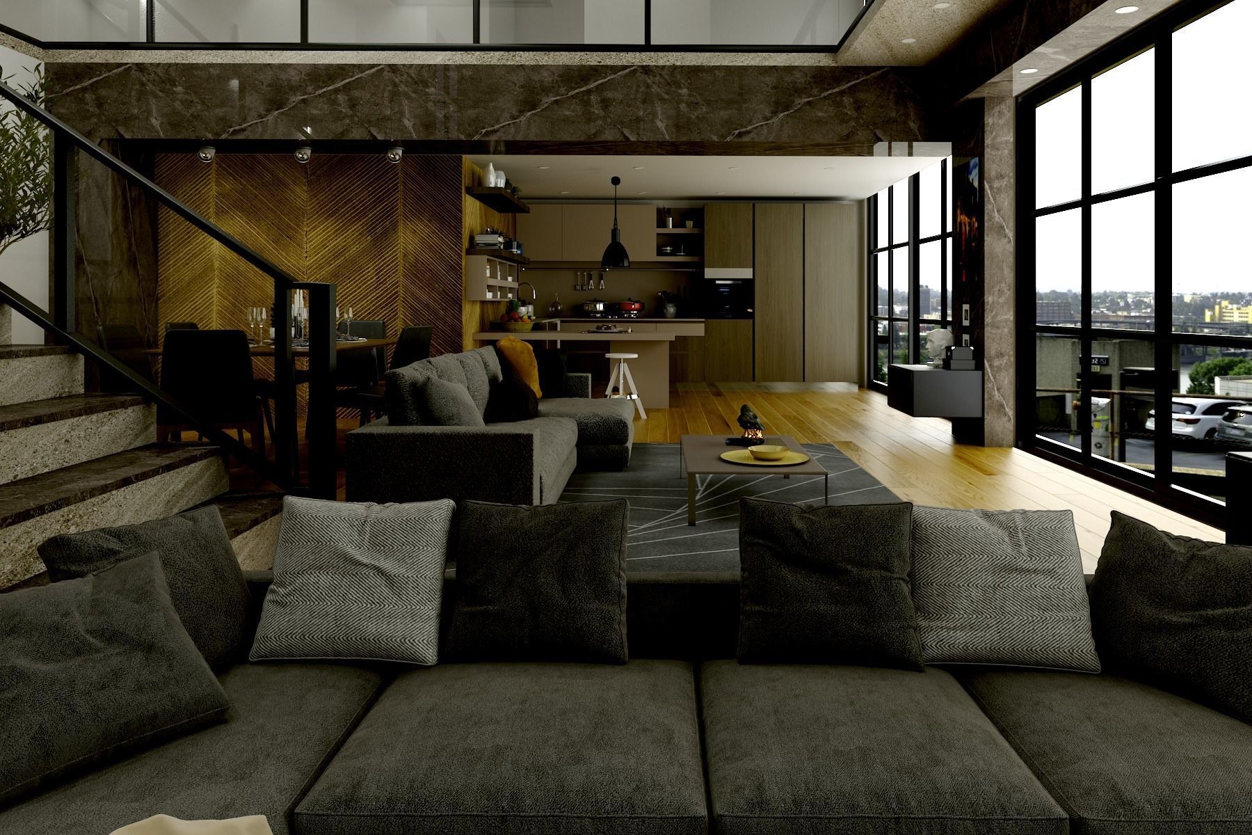 Modern interior scene 3D model_2