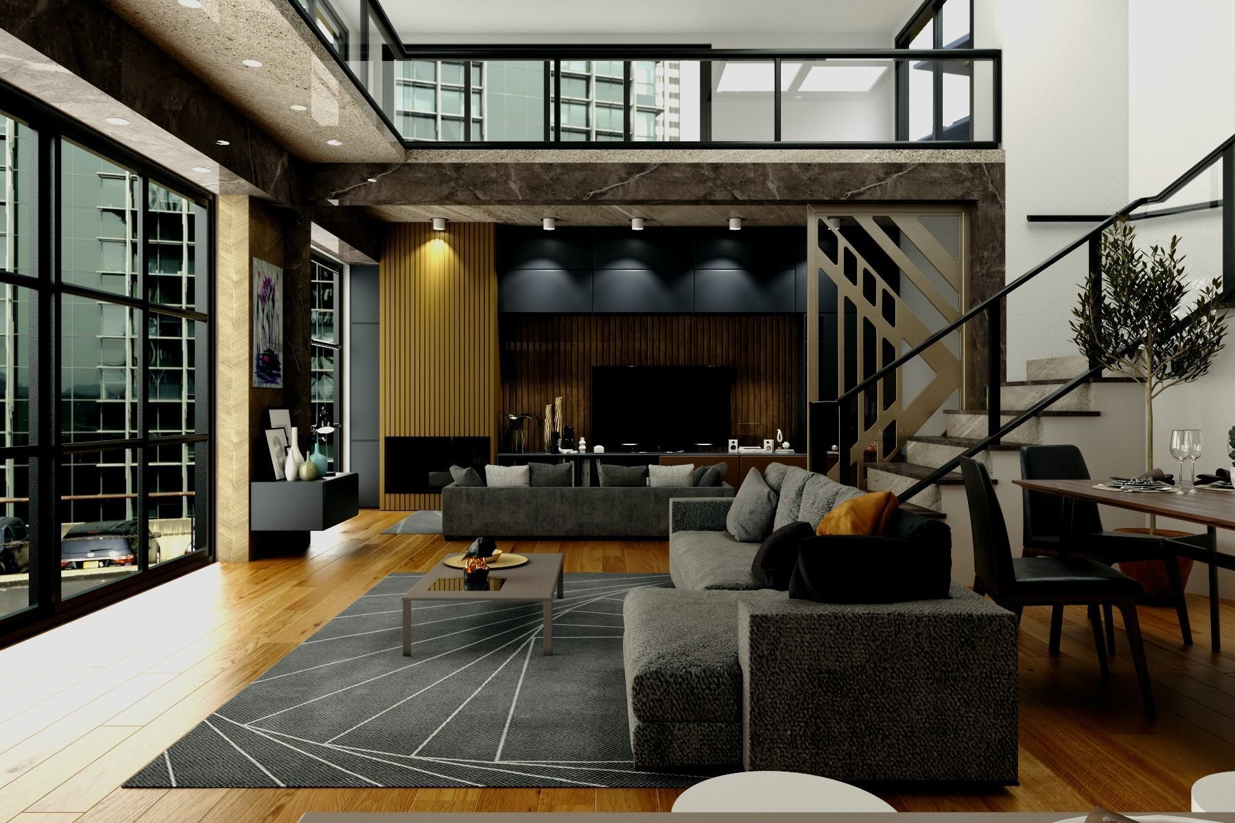Modern interior scene 3D model_1
