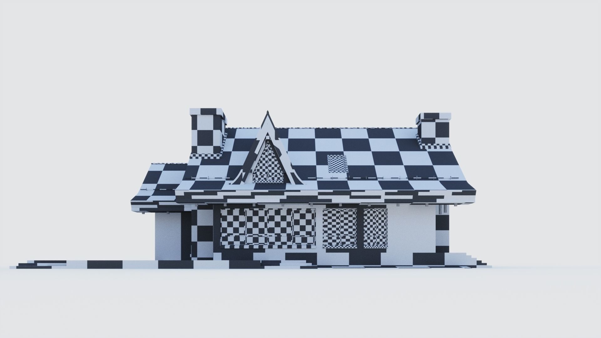 Modern half-timbered house with a residential attic 3D model_17