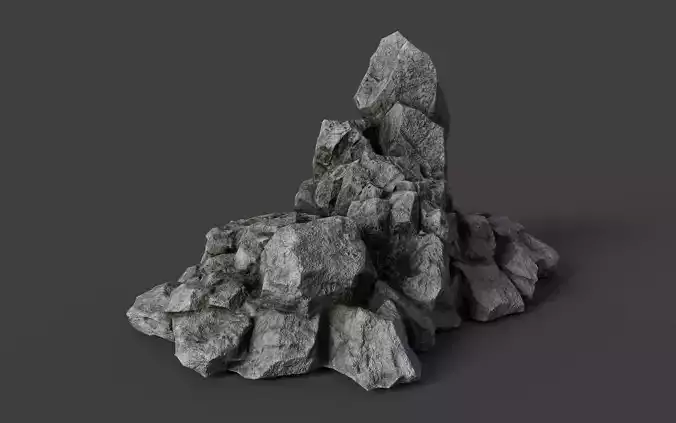 Rock 6-7 Low-poly 3D model