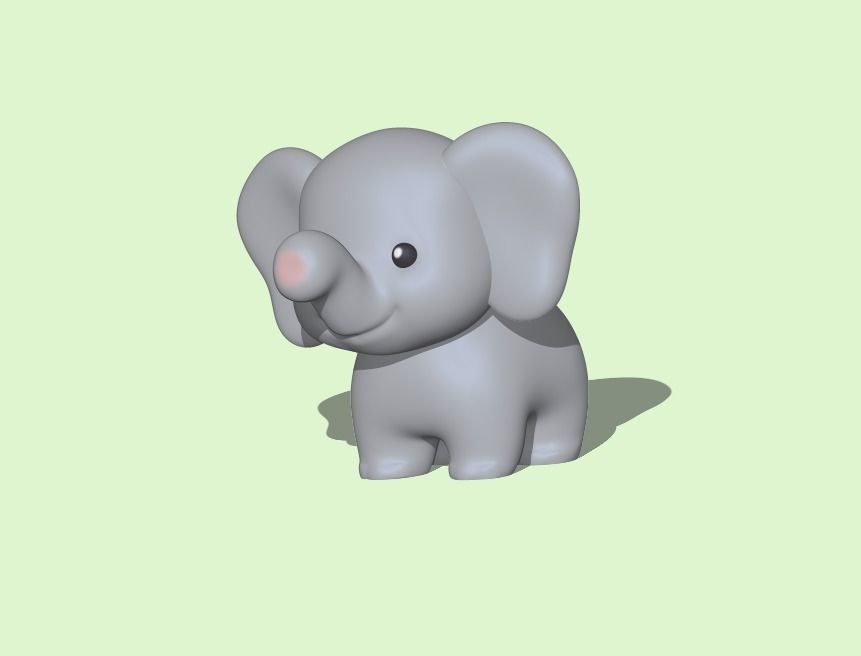  Cute Elephant  3D print model_1