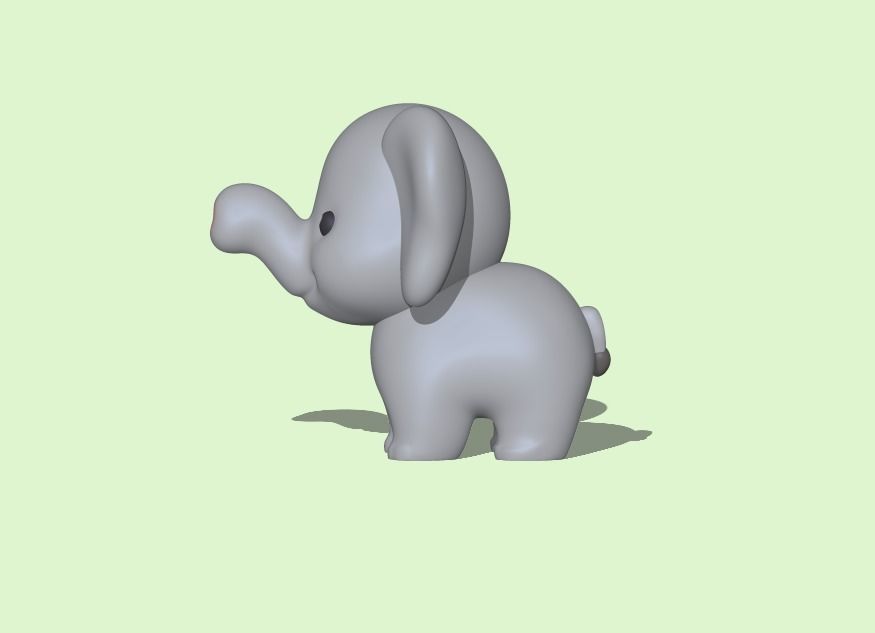  Cute Elephant  3D print model_2
