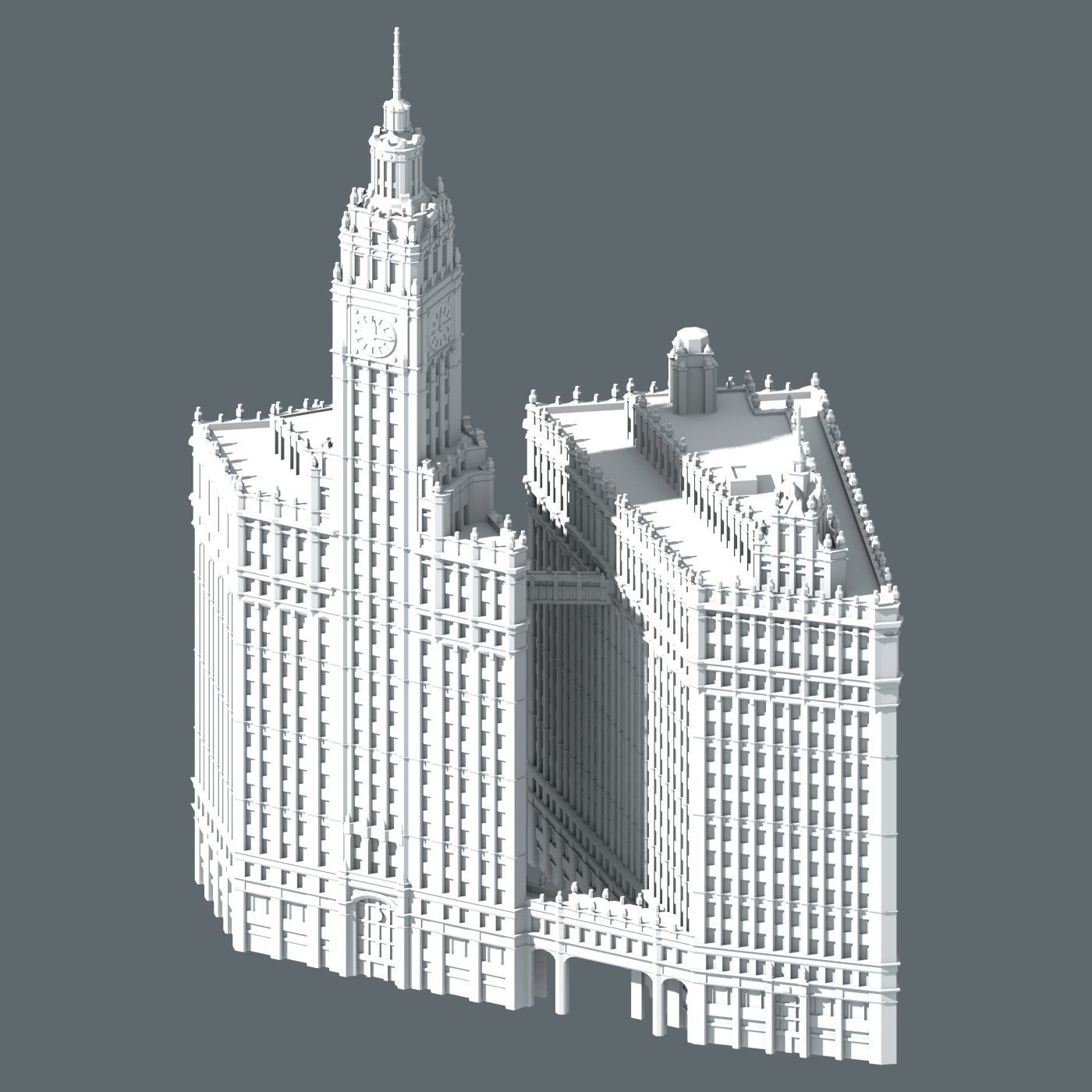 Wrigley Building 3D print model_6