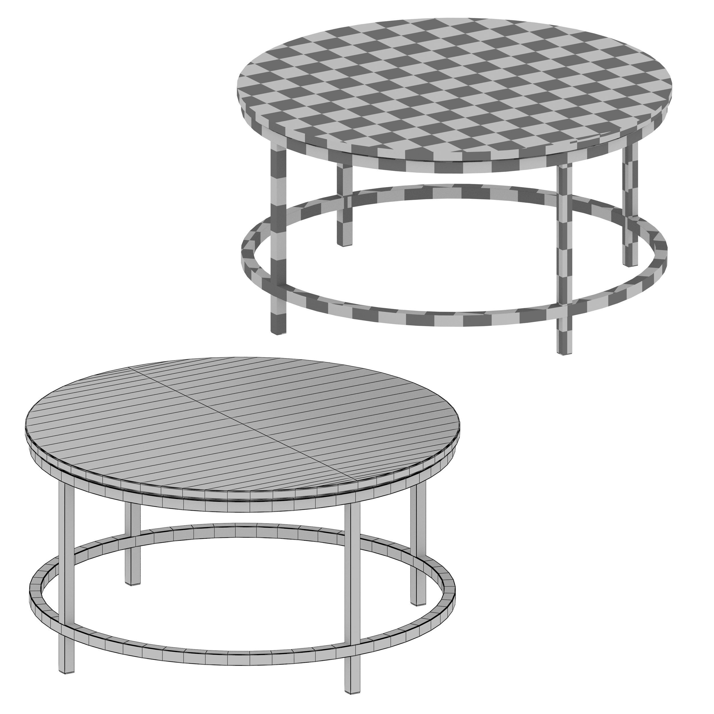 Era Limestone Round Coffee Table Crate and Barrel 3D model_10
