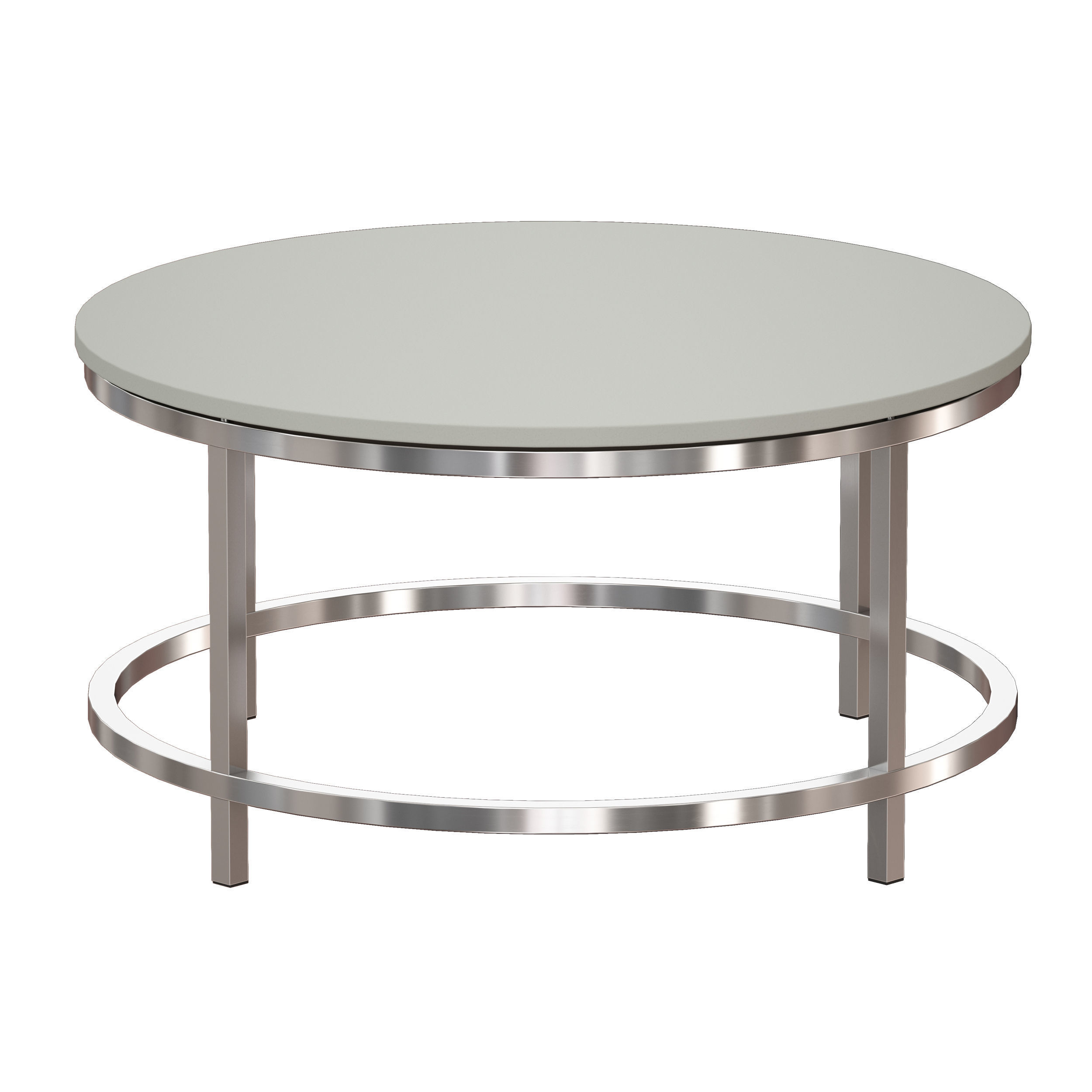 Era Limestone Round Coffee Table Crate and Barrel 3D model_2