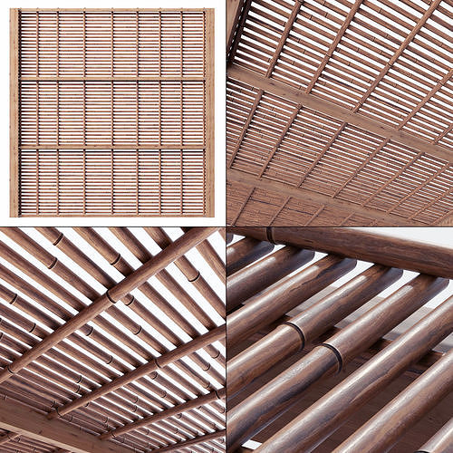 Bamboo branch decor Ceiling n22 3D model