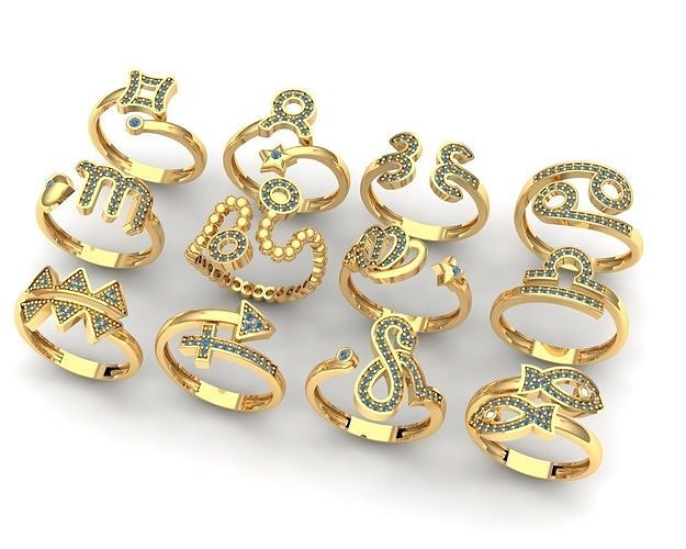 horoscope rings 3D model