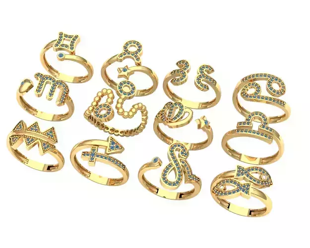horoscope rings 3D model