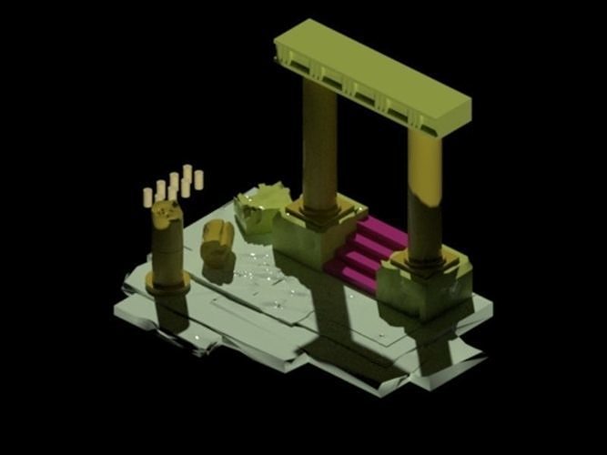 Ruins Diorama Small Size 3D print model