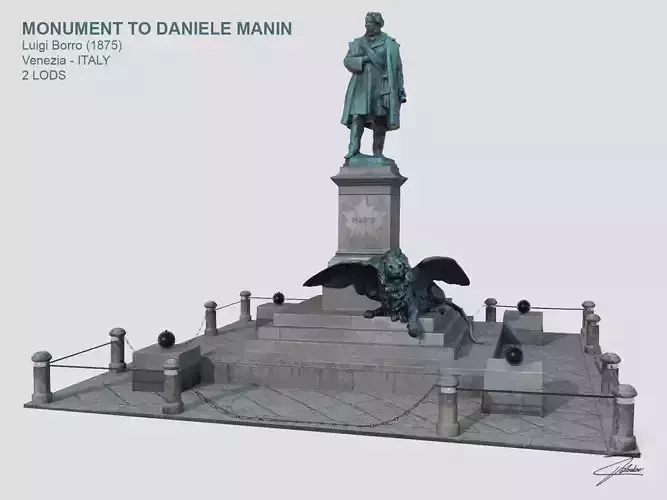 Monument to Daniele Manin Low-poly 3D model