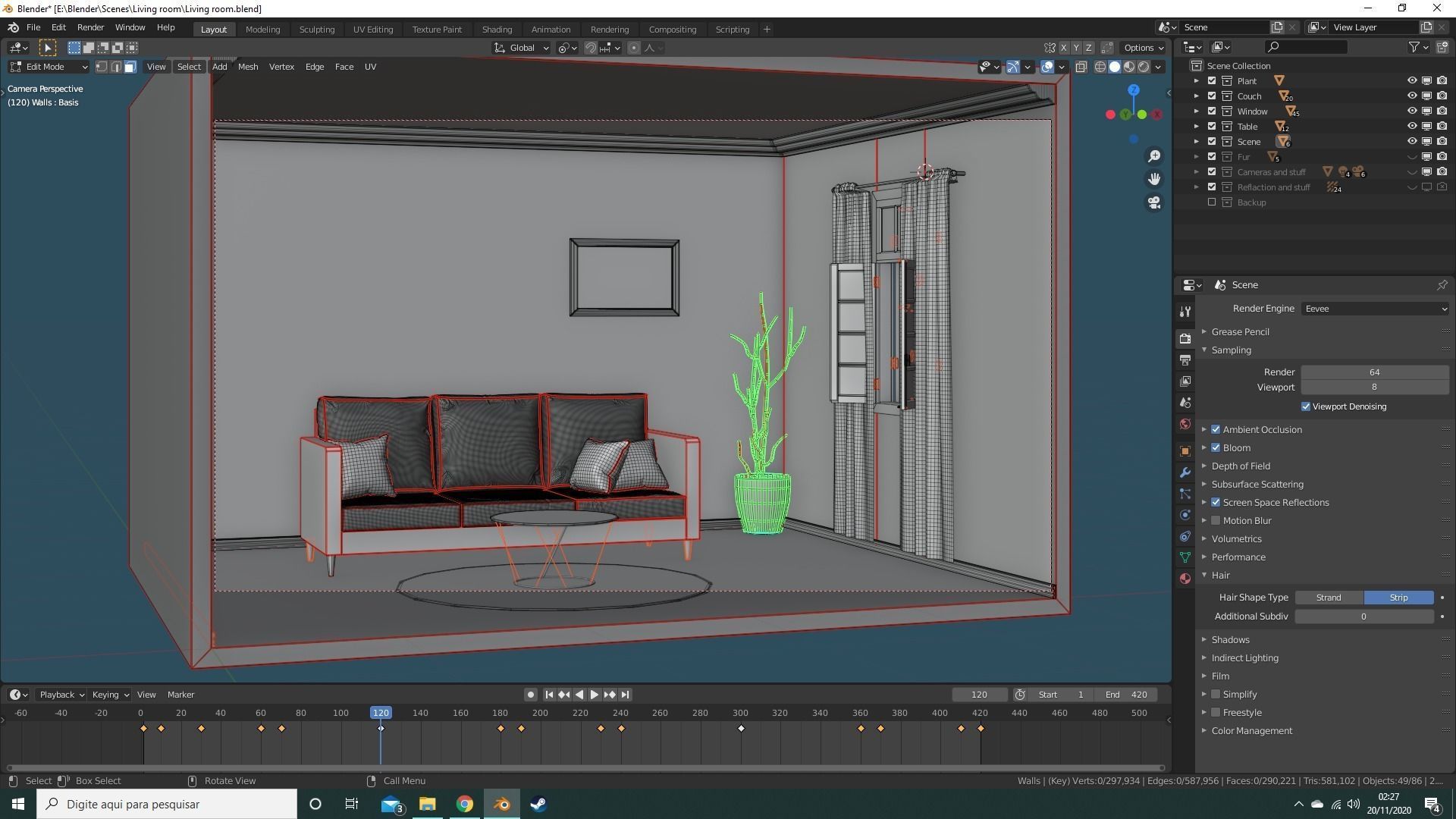 Classic Living Room 3D model_5
