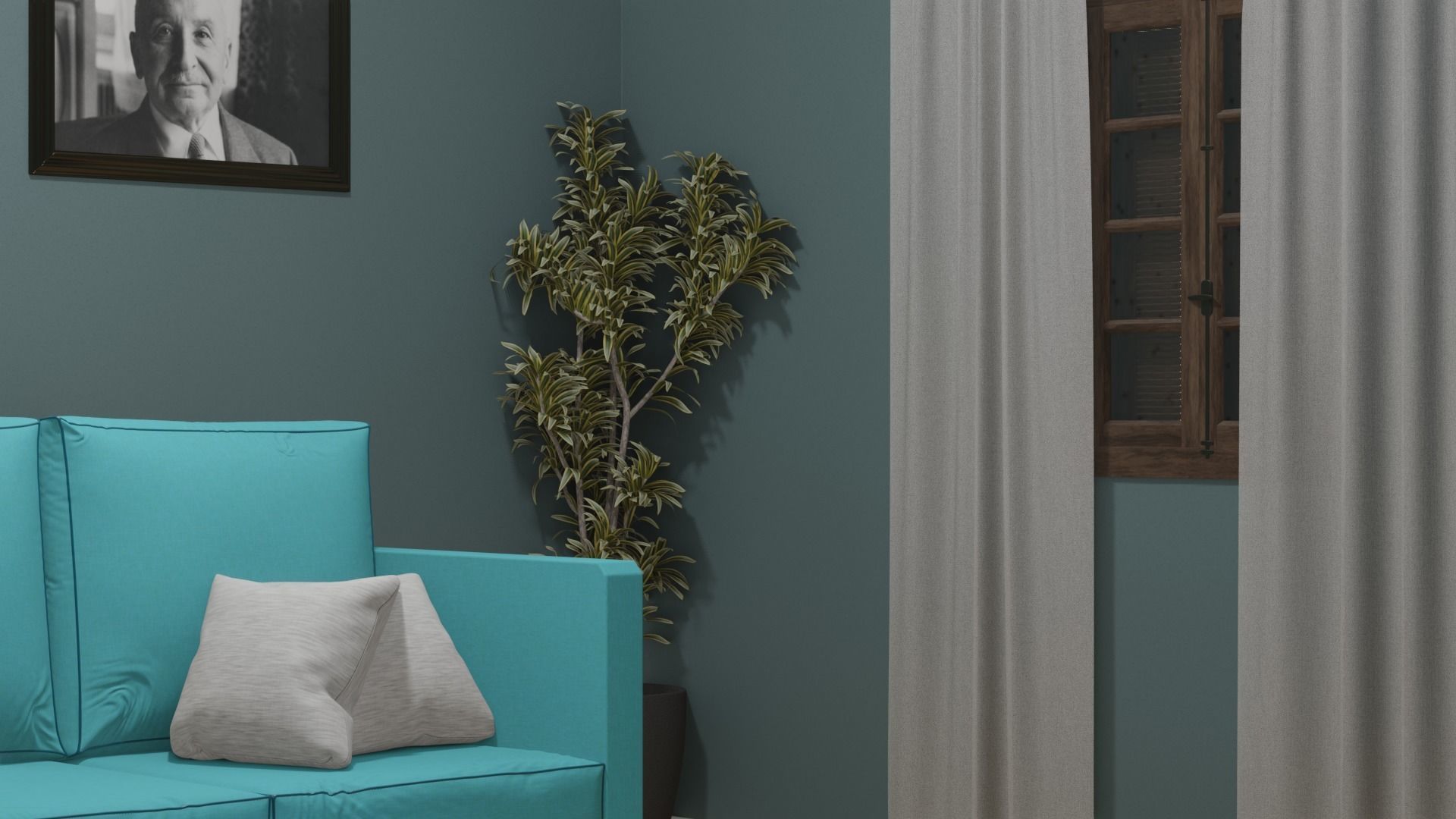Classic Living Room 3D model_2