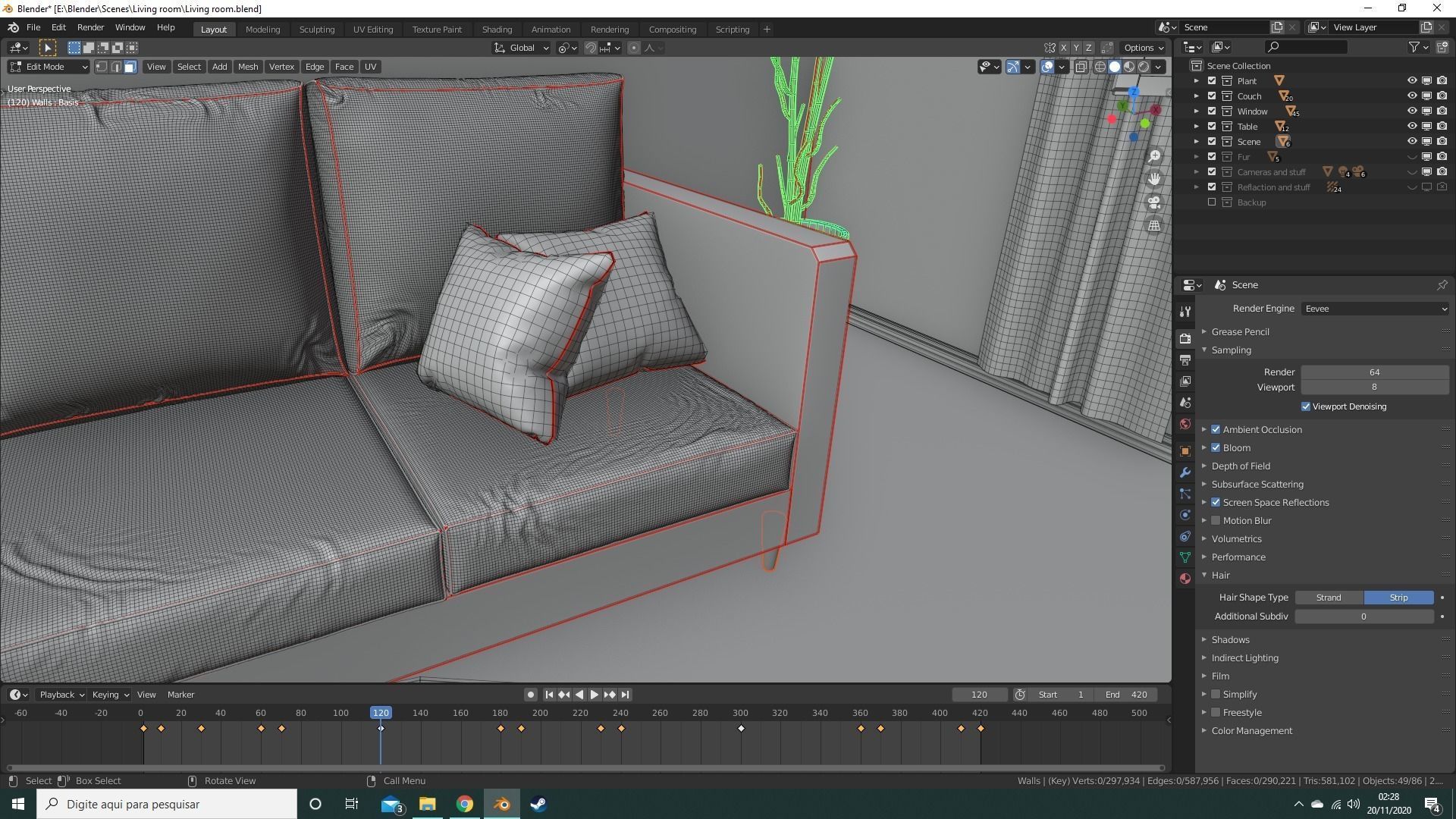 Classic Living Room 3D model_6