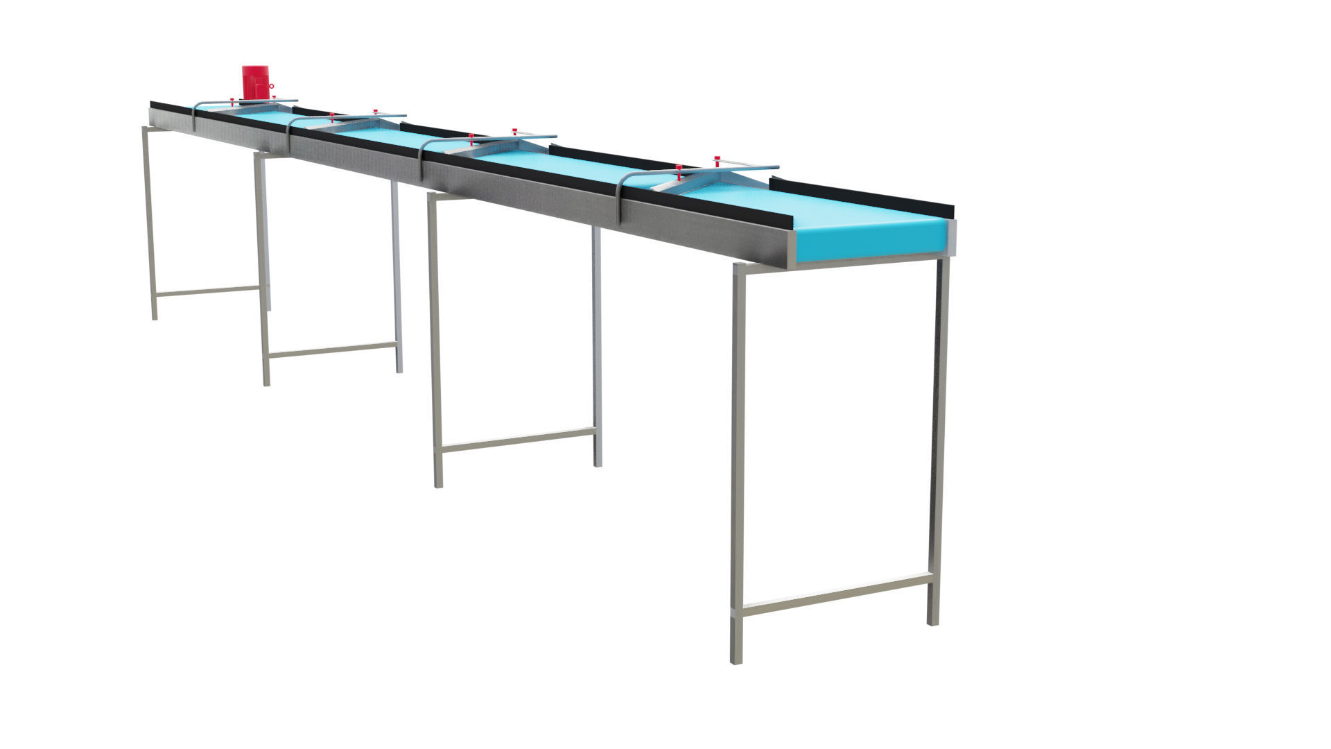 Volume Sorting Conveyor Low-poly 3D model_7