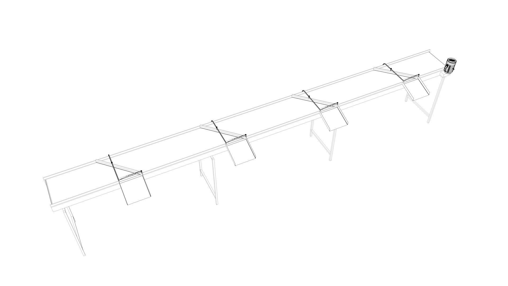 Volume Sorting Conveyor Low-poly 3D model_2