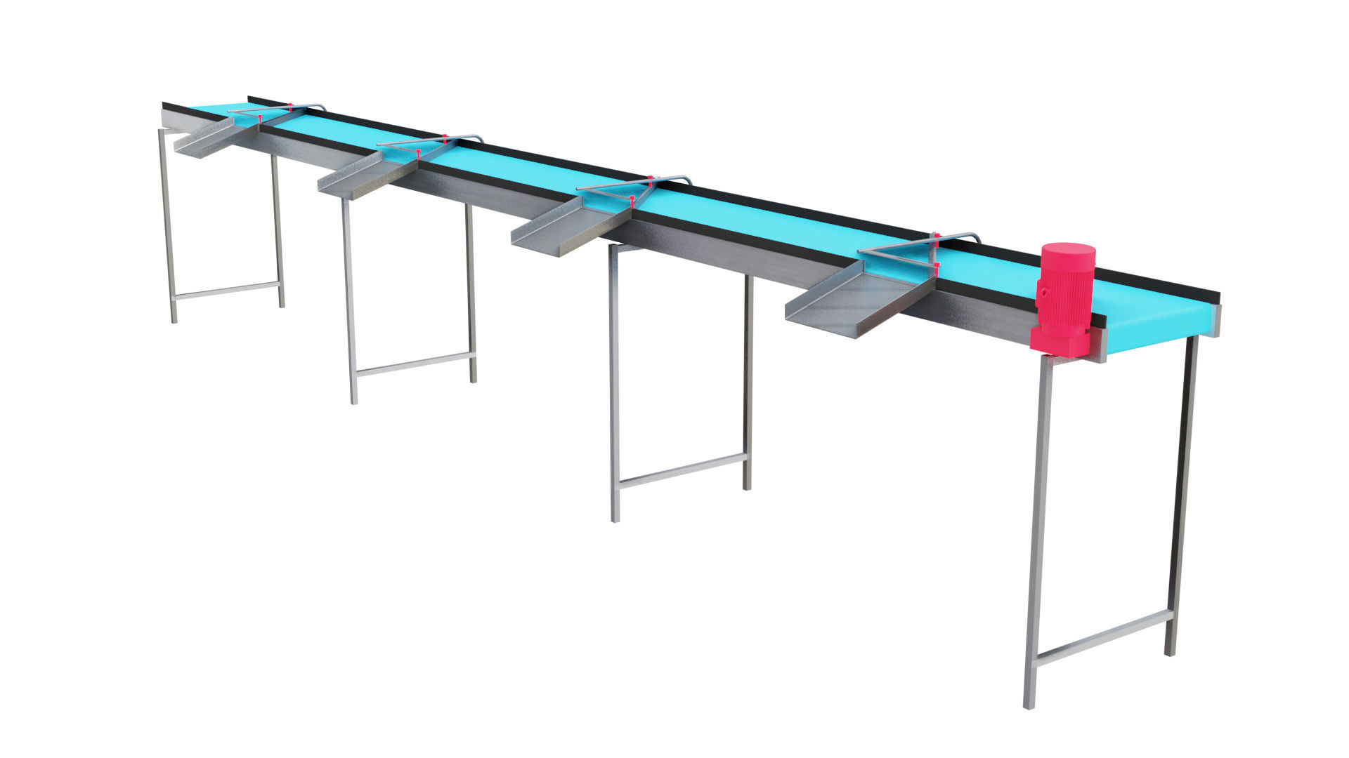 Volume Sorting Conveyor Low-poly 3D model_1