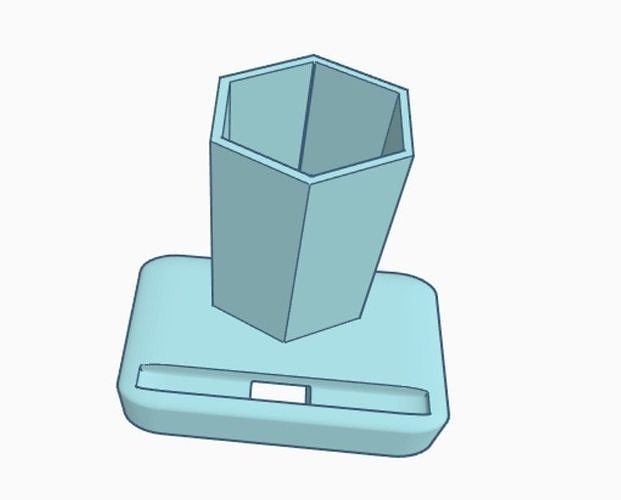Pen stand with mobile holder  3D print model