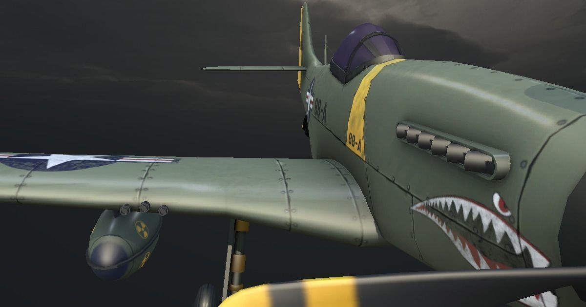 P-51 Mustang Hand-Painted Low-poly 3D model_6