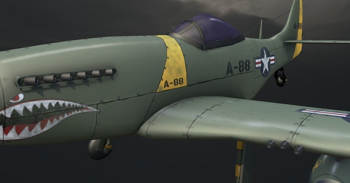 P-51 Mustang Hand-Painted Low-poly 3D model_2