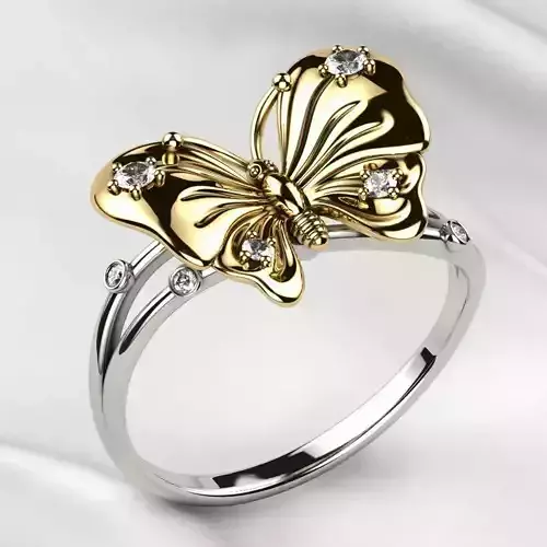 Butterfly Gold Ring 3D print model
