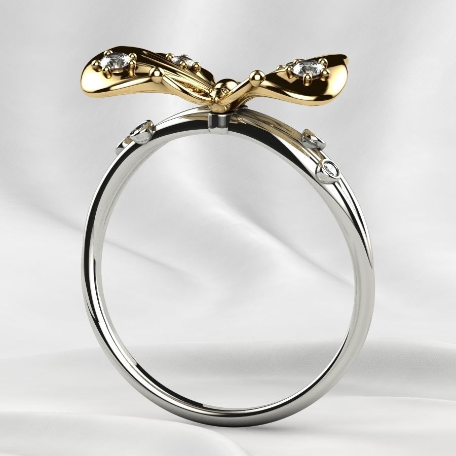 Butterfly Gold Ring 3D print model_26