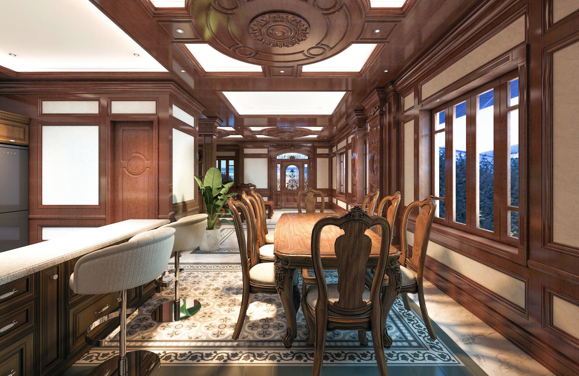 Classic House Interior 01 3D model_2