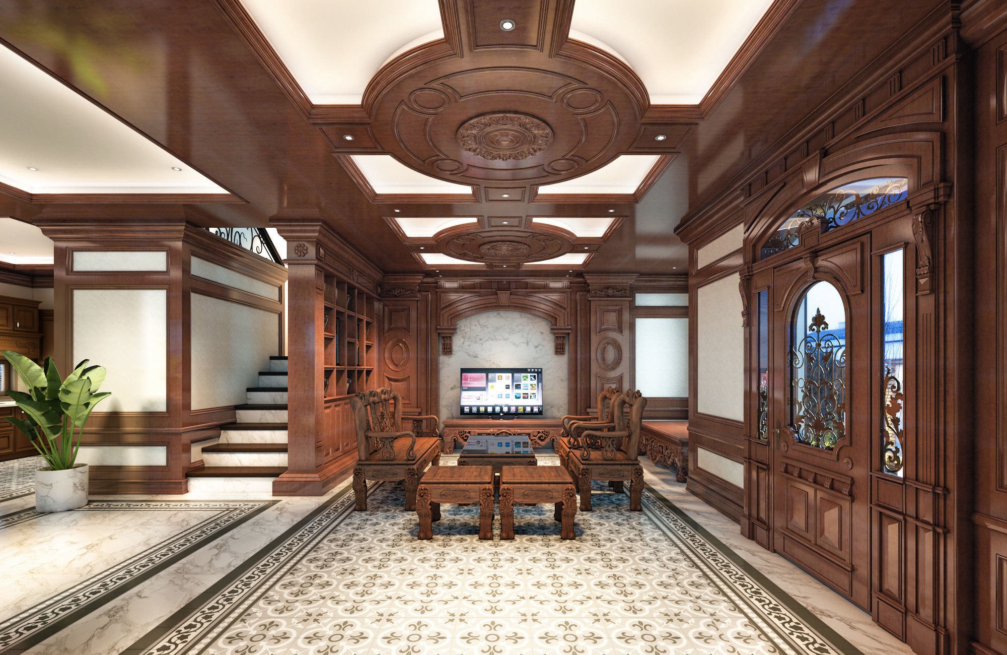 Classic House Interior 01 3D model_1