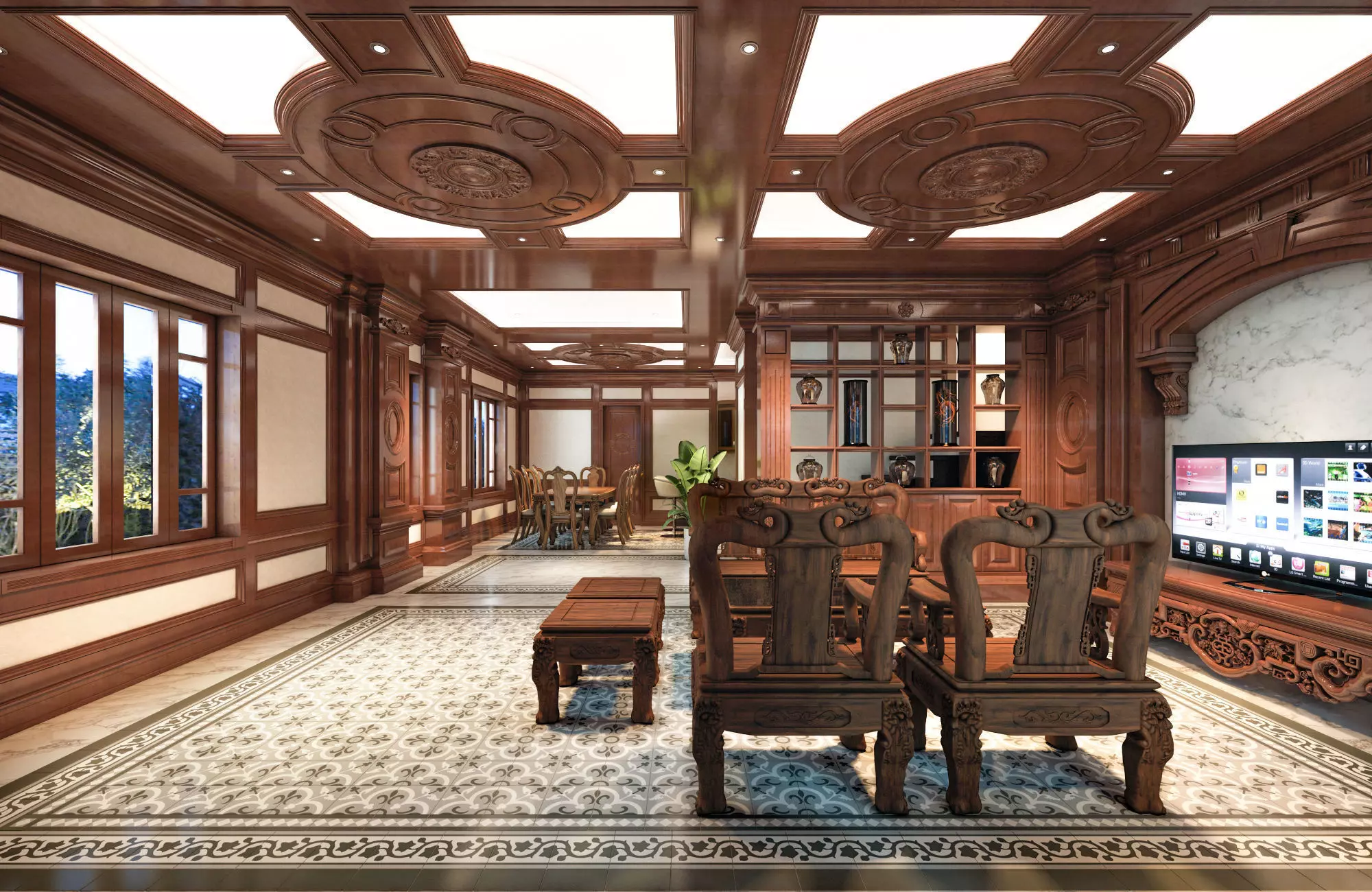 Classic House Interior 01 3D model_0