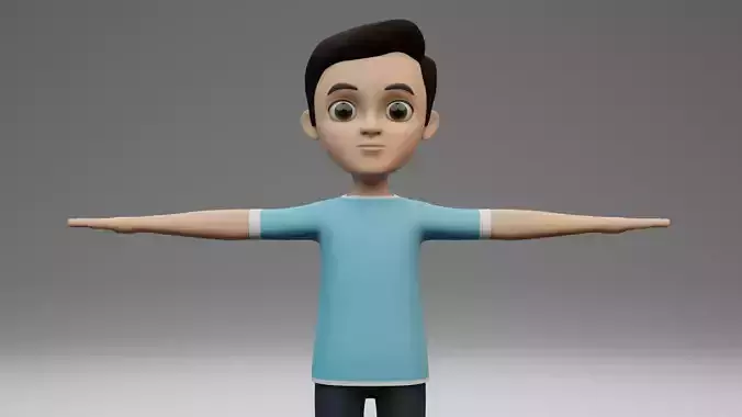 Boy Character Rigged 3D model