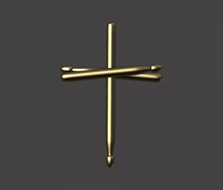 Cross Drumstick pendant 3D print 3D print model