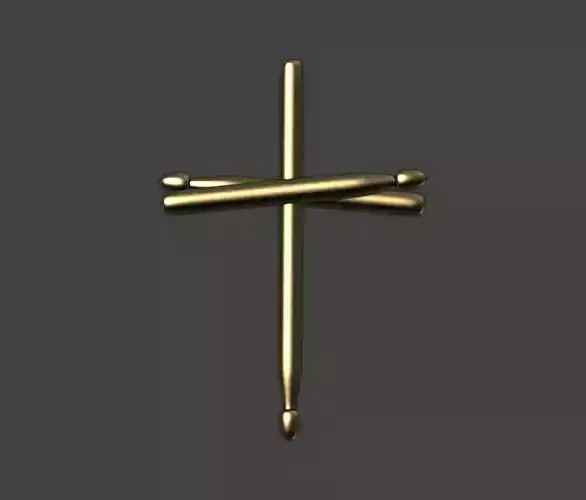 Cross Drumstick pendant 3D print  3D print model