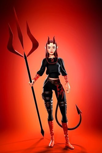 Cartoon Daemon Girl Character 3D Model 3D model