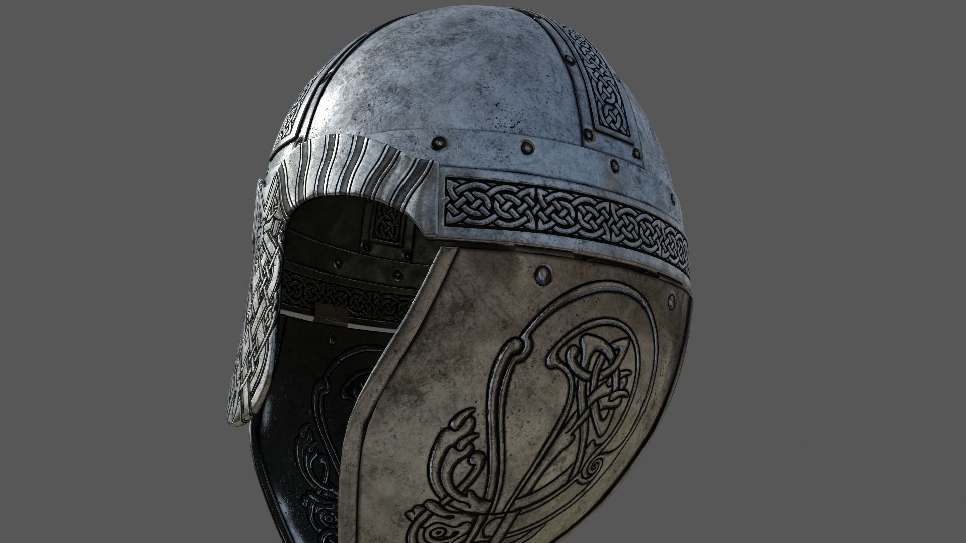 Viking helmet Low-poly 3D model_16