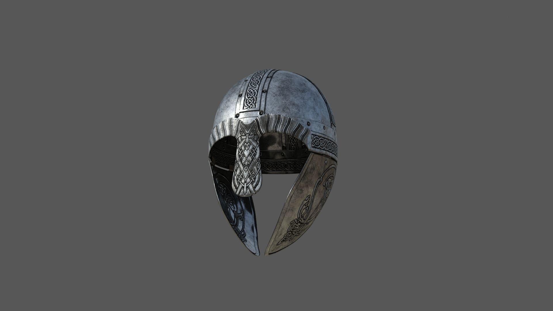 Viking helmet Low-poly 3D model_1