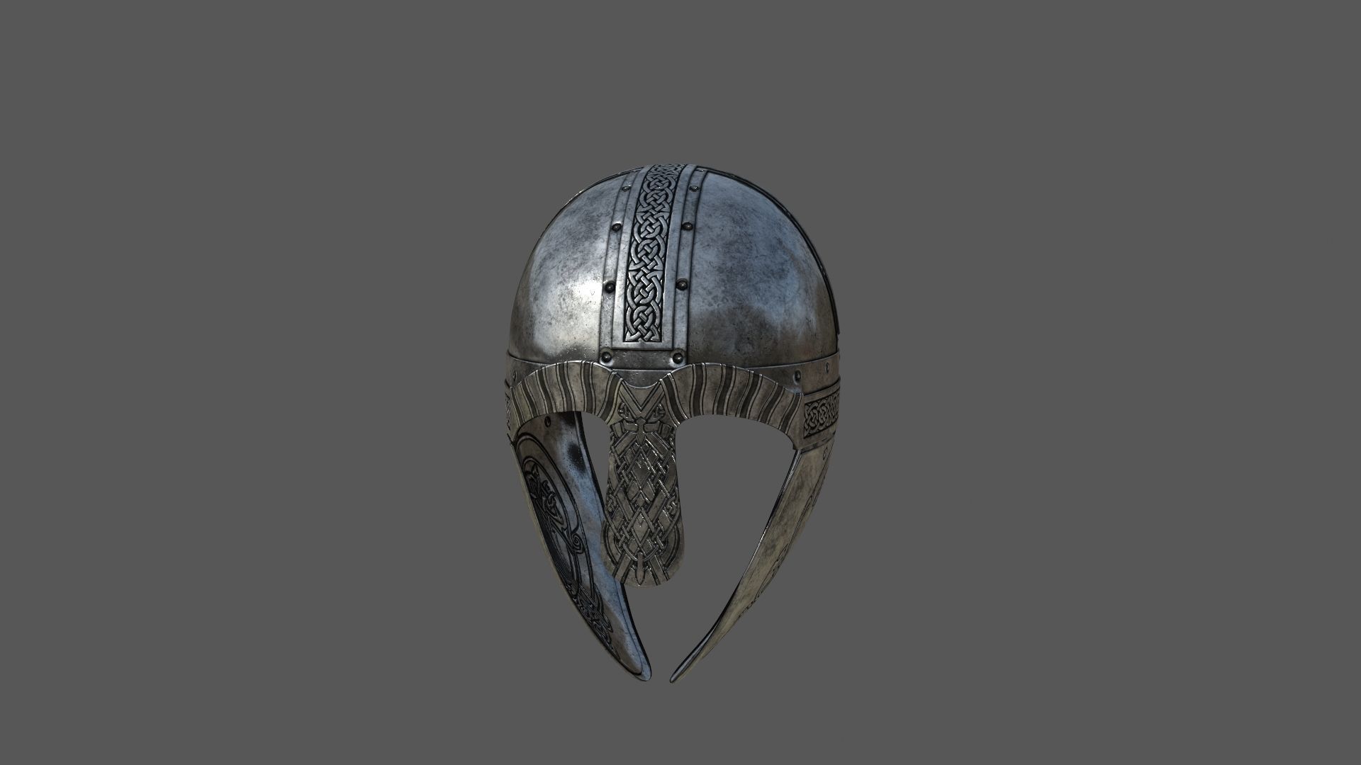 Viking helmet Low-poly 3D model_8