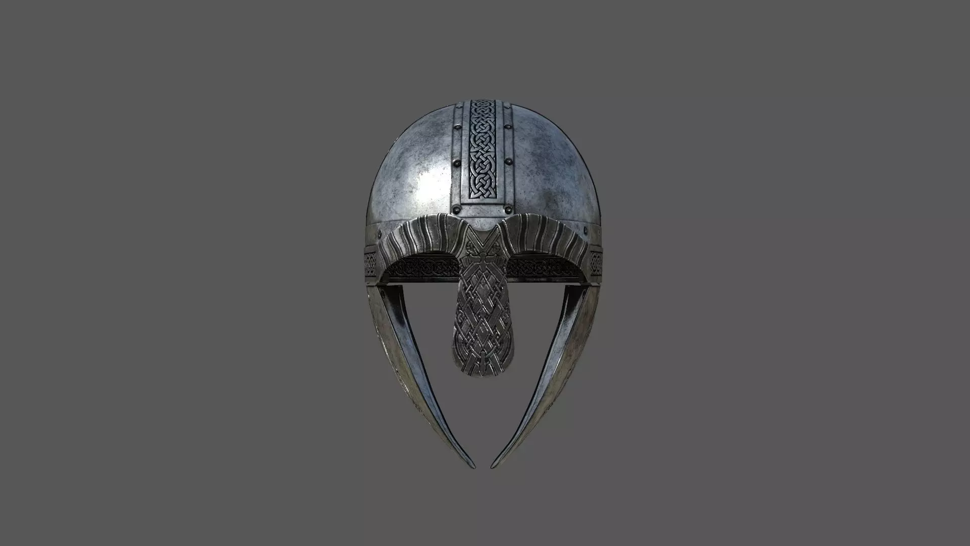 Viking helmet Low-poly 3D model_0