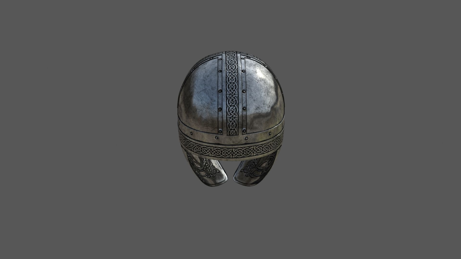 Viking helmet Low-poly 3D model_5