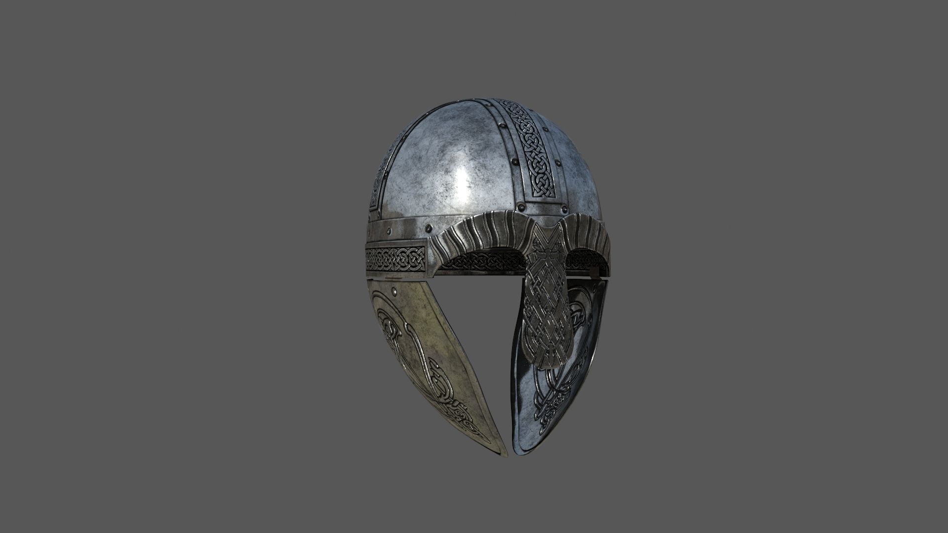 Viking helmet Low-poly 3D model_2