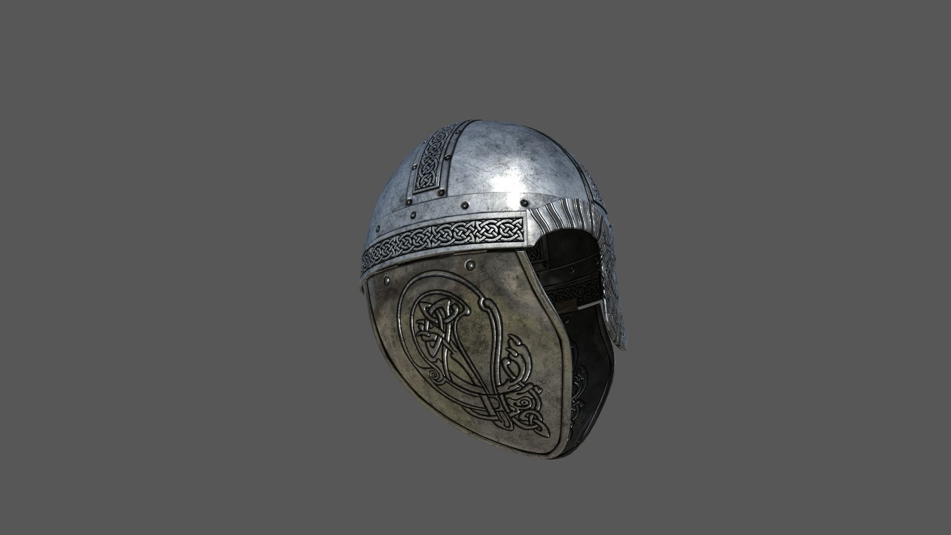 Viking helmet Low-poly 3D model_9