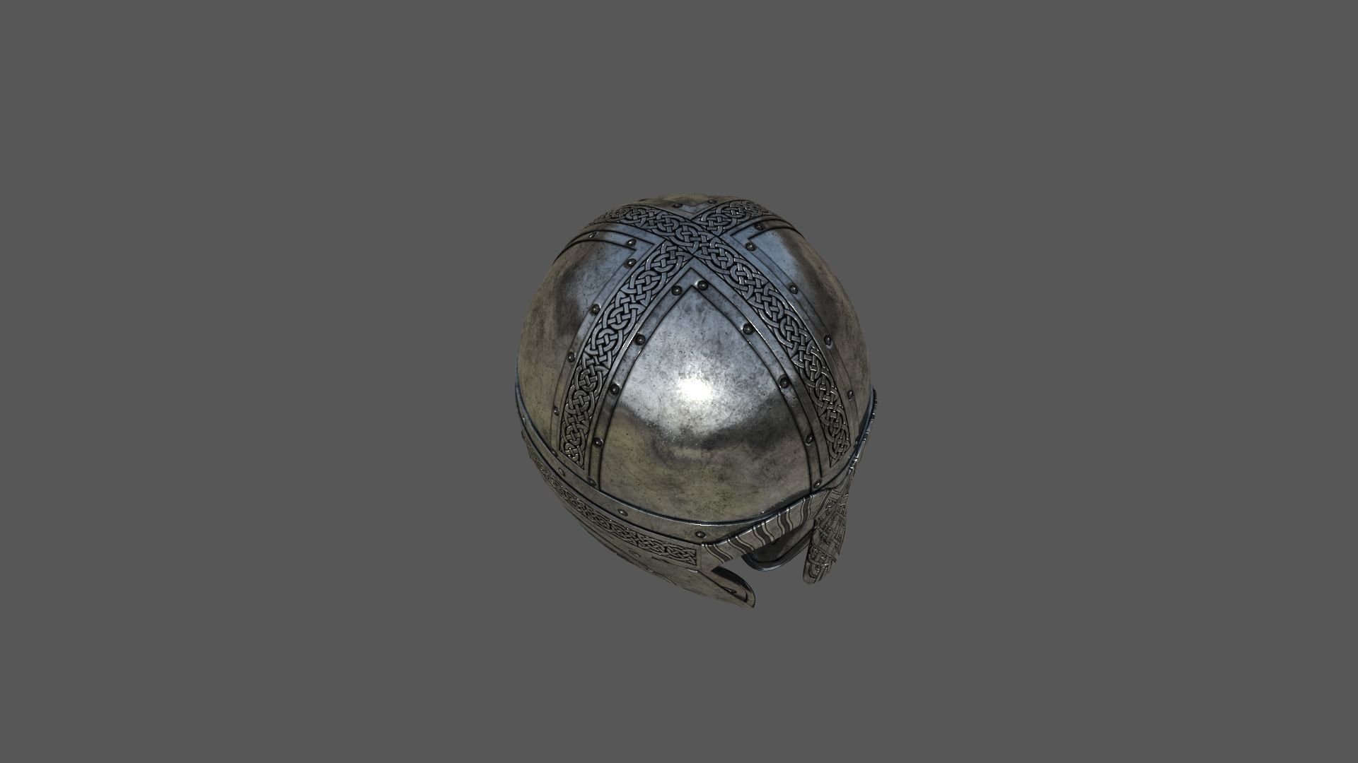 Viking helmet Low-poly 3D model_11