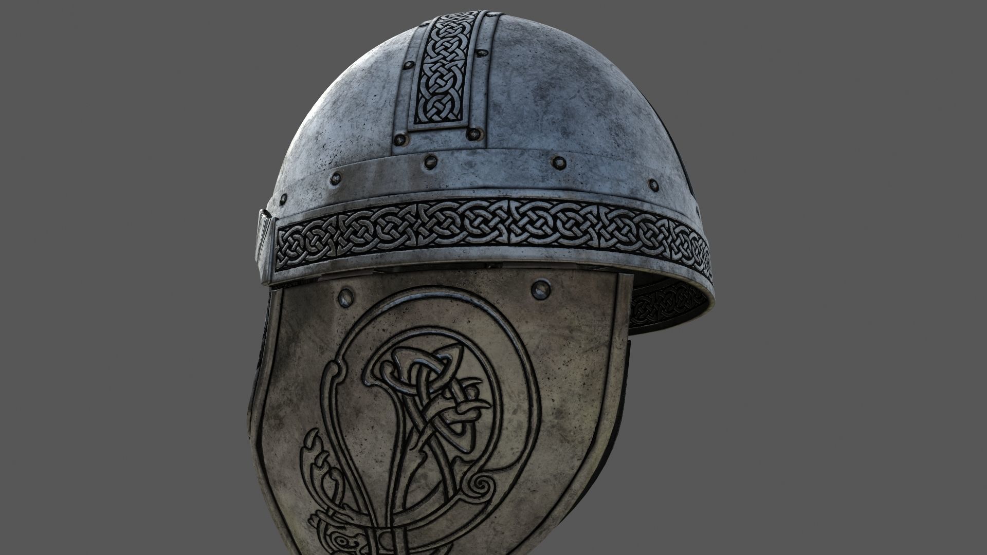 Viking helmet Low-poly 3D model_15