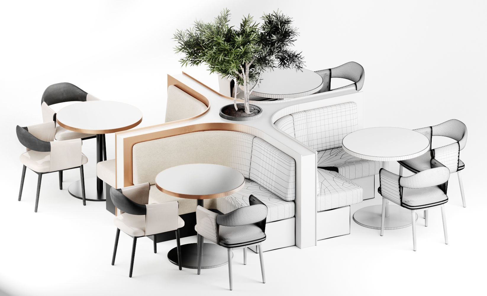 Cafe Setup 3D model_2